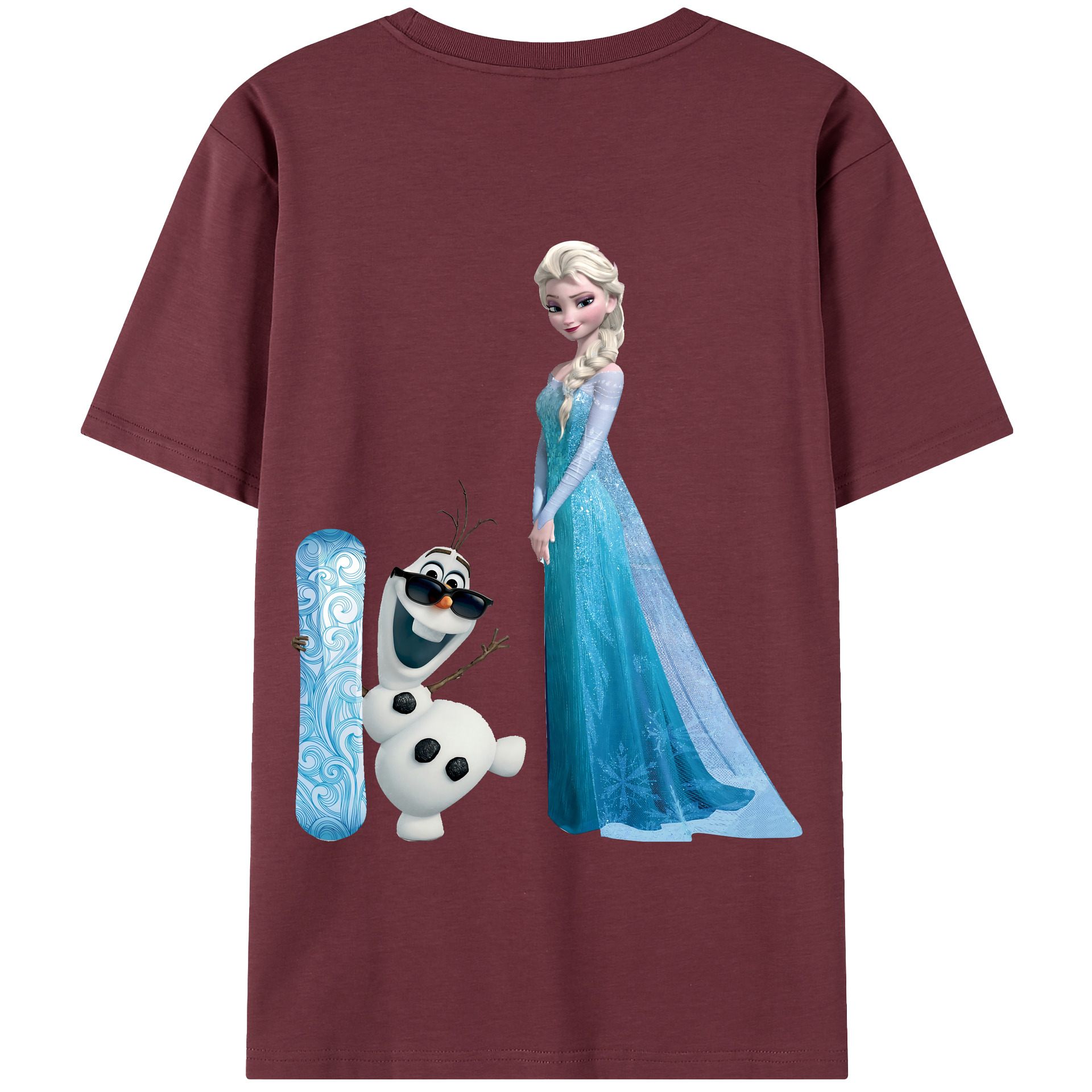 （画像用） アナと雪の女王 アンナ エルサ Frozen Anna Elsa 綿100％半袖Tシャツ（背面プリント）